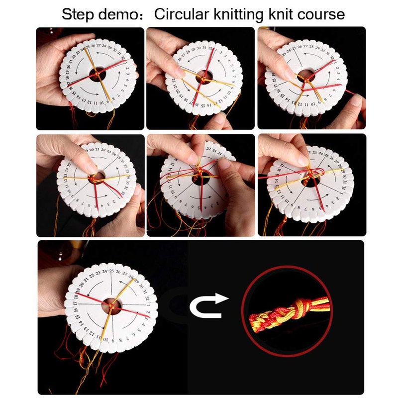 Comidox 4Pcs Kumihimo Disk Braiding Wheel Lightweight & Convenient Friendship Bracelet Disc Square & Round Kumihimo Supplies for Beading & Bracelet Weaving Kit DIY - Image 2